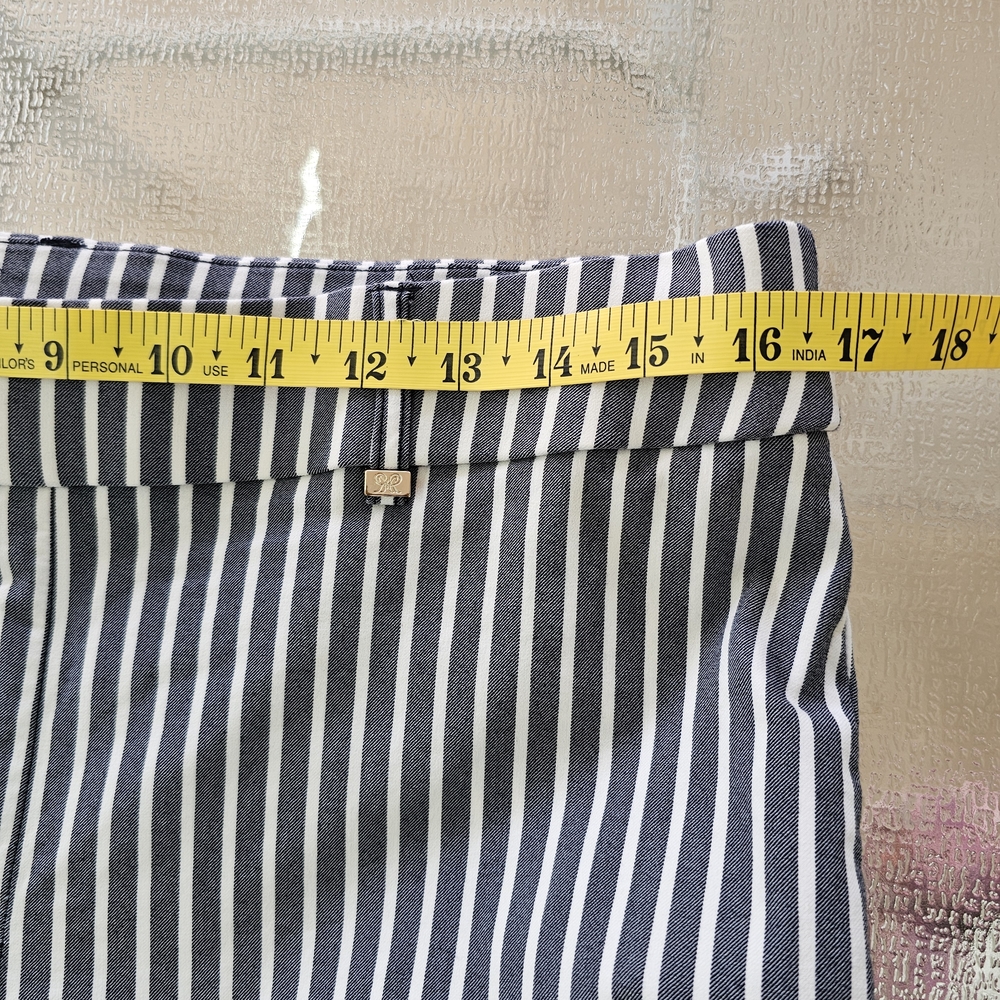 Rafaella Striped Cropped Pants | Nautical Preppy Chic | Stretch Comfort Size 14 - Picture 7 of 9